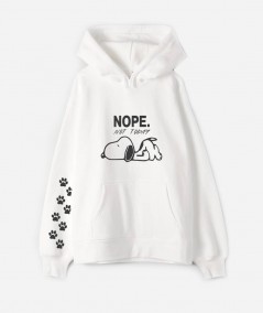Polerón blanco estampado de Snoopy Nope not Today