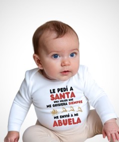Body para bebé con estampado Santa me envió a mi abuela
