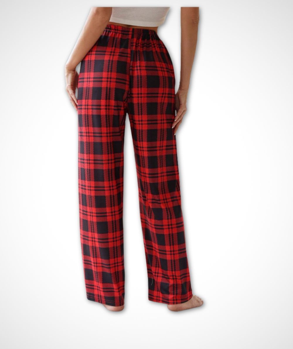 Ropa Pijama Mujer Pantalon Cuadros Pantalon Pijama Cuadros Rojos