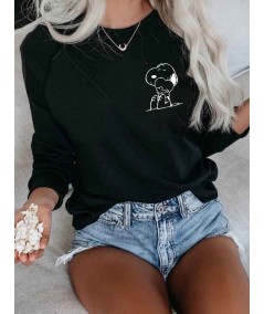 Polerón negro de Snoopy para mujer