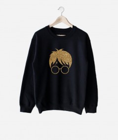 Polerón negro con cara de Harry Potter en Glitter